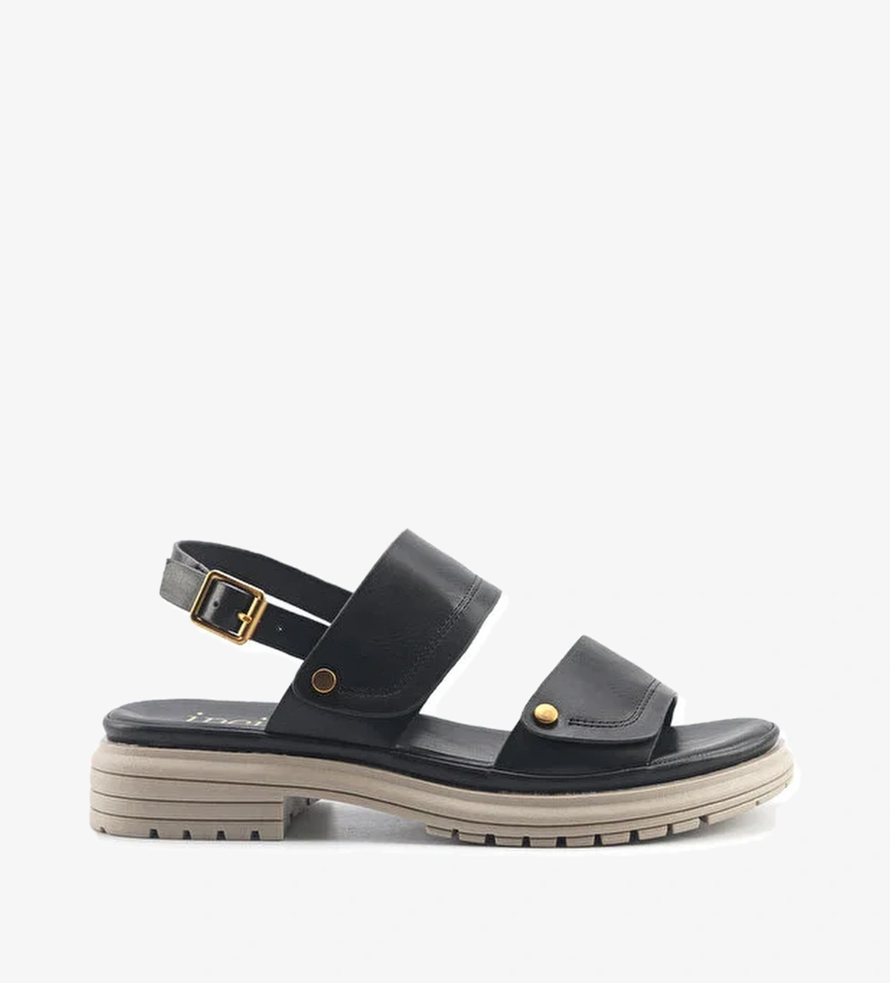 INCI BUSY 5FX Siyah Kadın Düz Sandalet - Görsel 1