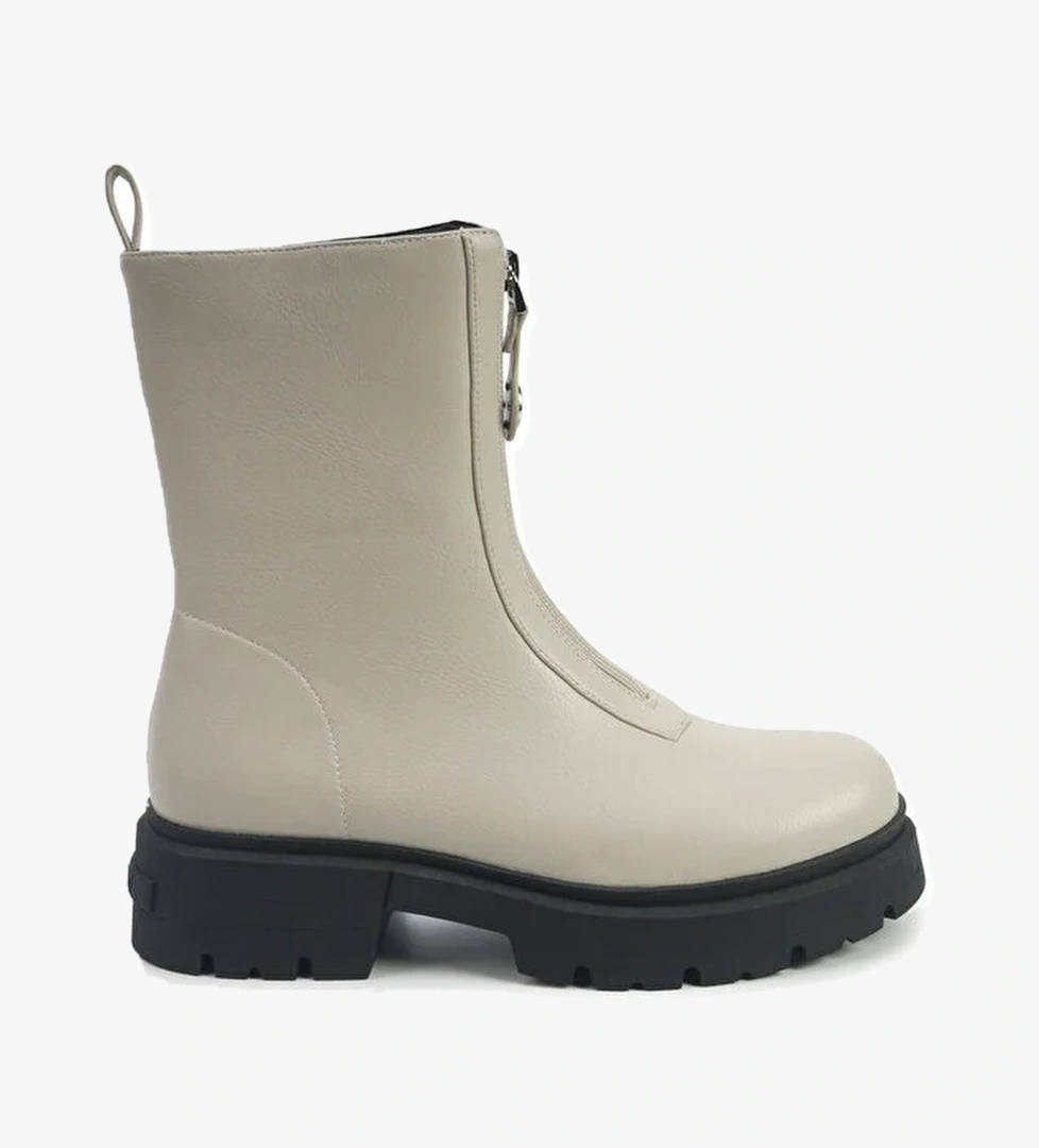 FRANCO 5PR KIRIK BEYAZ Kadın Düz Bot - Görsel 1