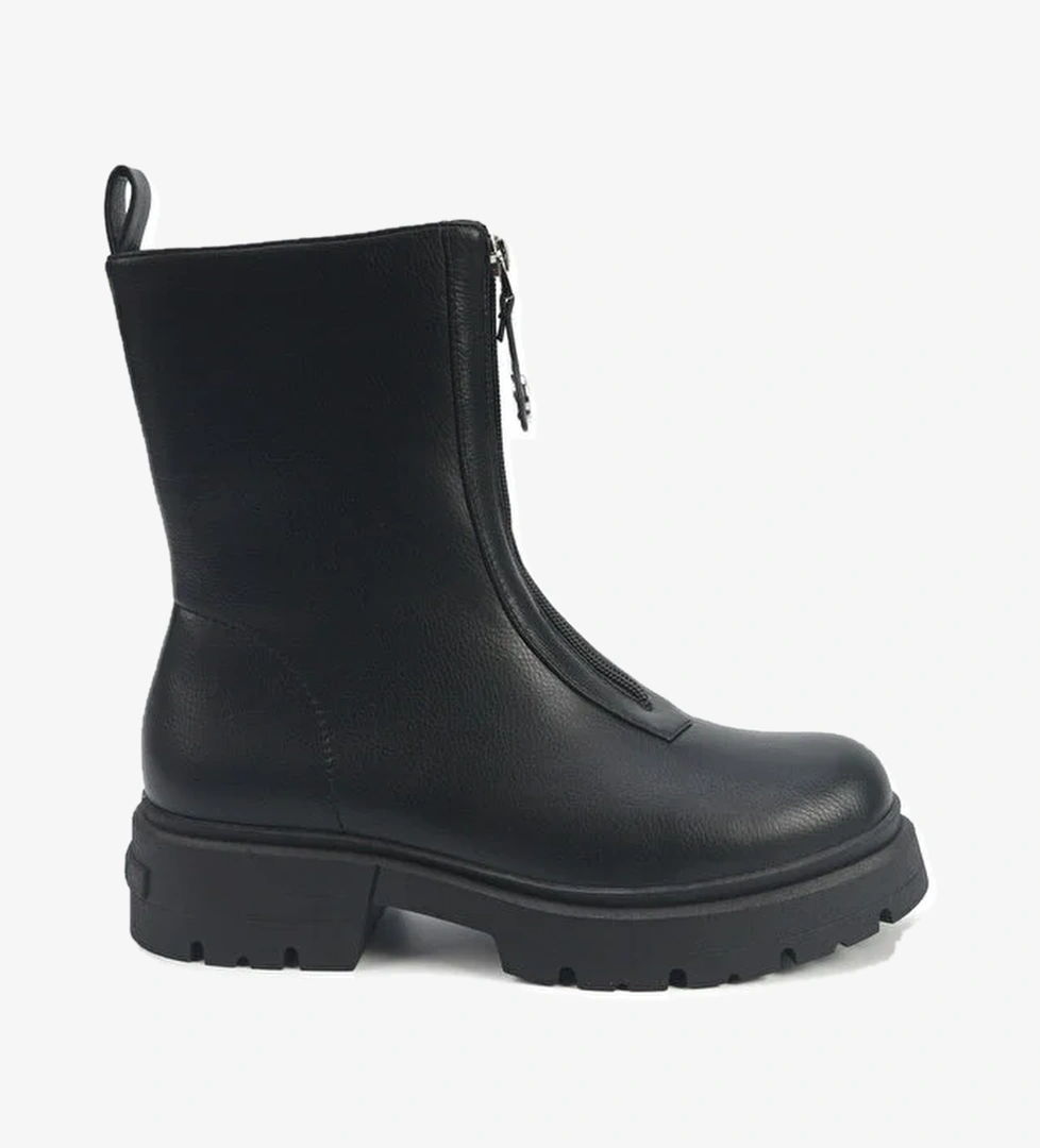 FRANCO 5PR Siyah Kadın Düz Bot - Görsel 1