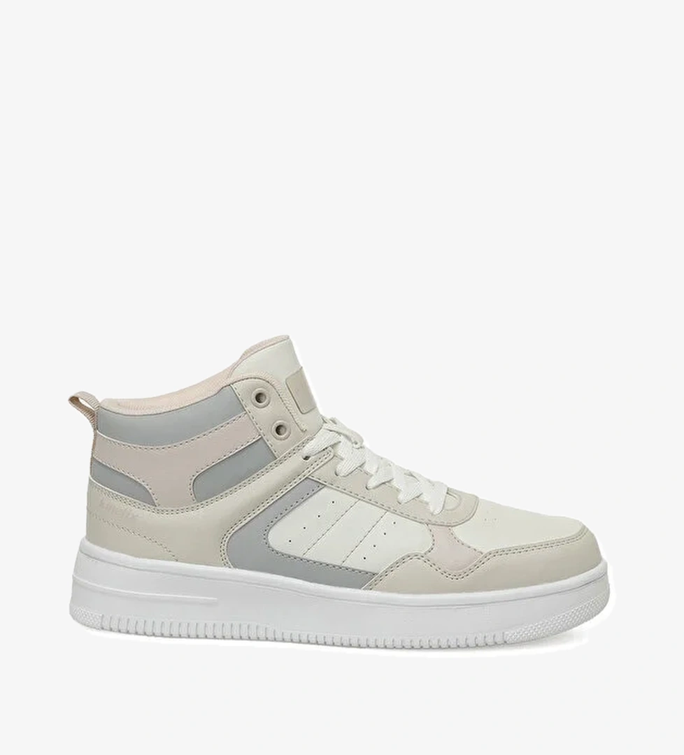 LOWNER PU HI W 5PR Ekru Kadın High Sneaker - Görsel 1