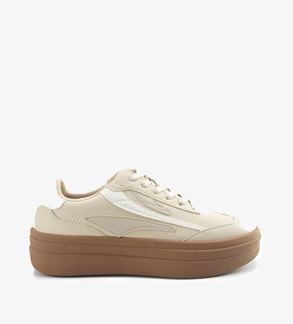 KAREN PU 5PR Bej Kadın Sneaker - Görsel 1