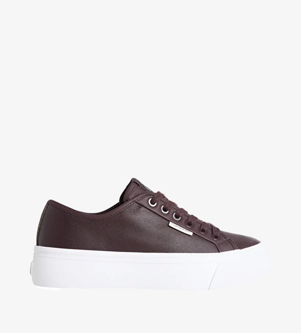 Calvin Klein Calvin Klein Vulc Flatf Lace Up Lth Ck Bordo Kadın Sneaker model görseli