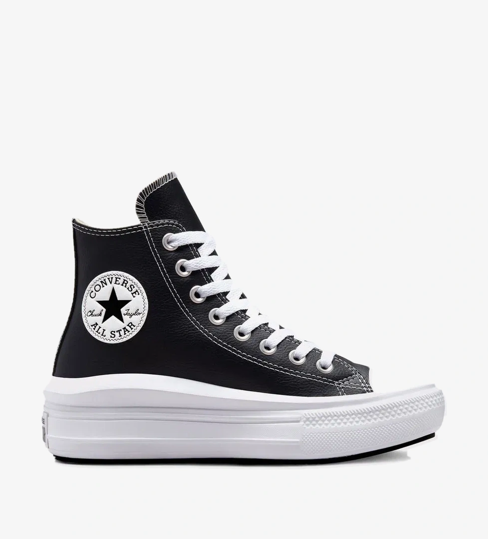 Converse Chuck Taylor All Star Move Platform Foundational Leather Unisex Siyah Sneaker