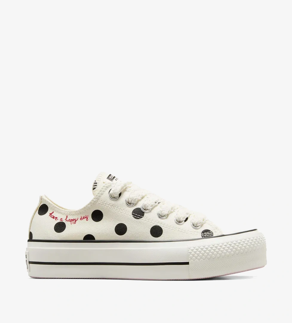 Converse Chuck Taylor All Star Lift Polka Dots Kadın Krem Platform Sneaker