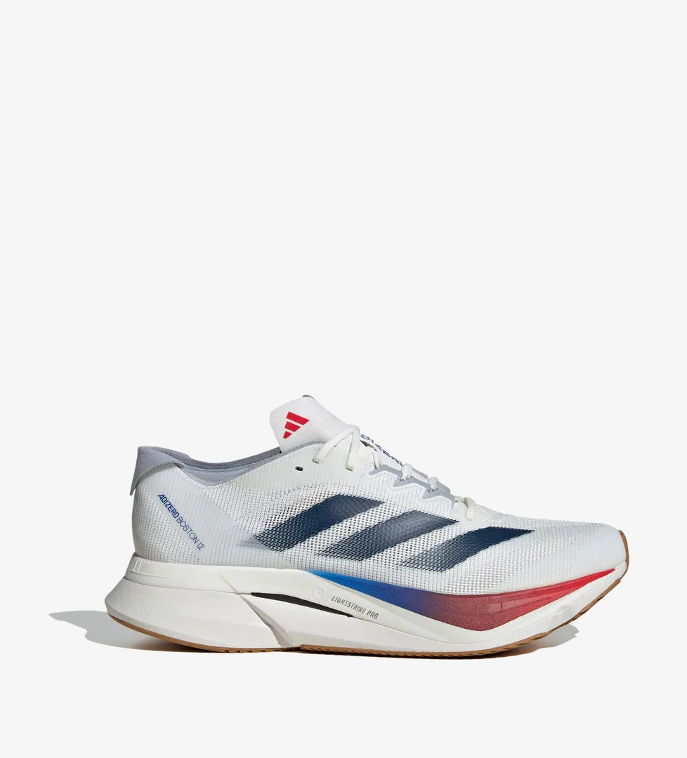 adidas Adizero Boston 12 Erkek Beyaz Koşu Ayakkabısı - Görsel 1