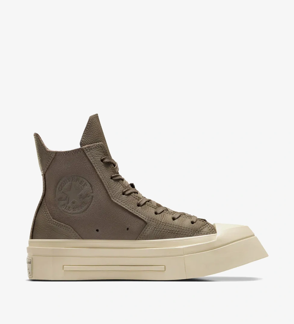 Converse Chuck 70 De Luxe Squared Unisex Haki Deri Platform Sneaker