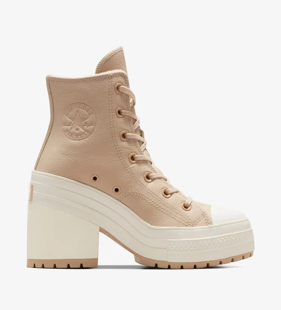 Converse Chuck 70 De Luxe Heel Unisex Kahverengi Deri Platform Sneaker