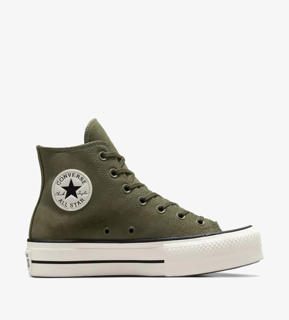 Converse Chuck Taylor All Star Lift Kadın Yeşil Süet Platform Sneaker