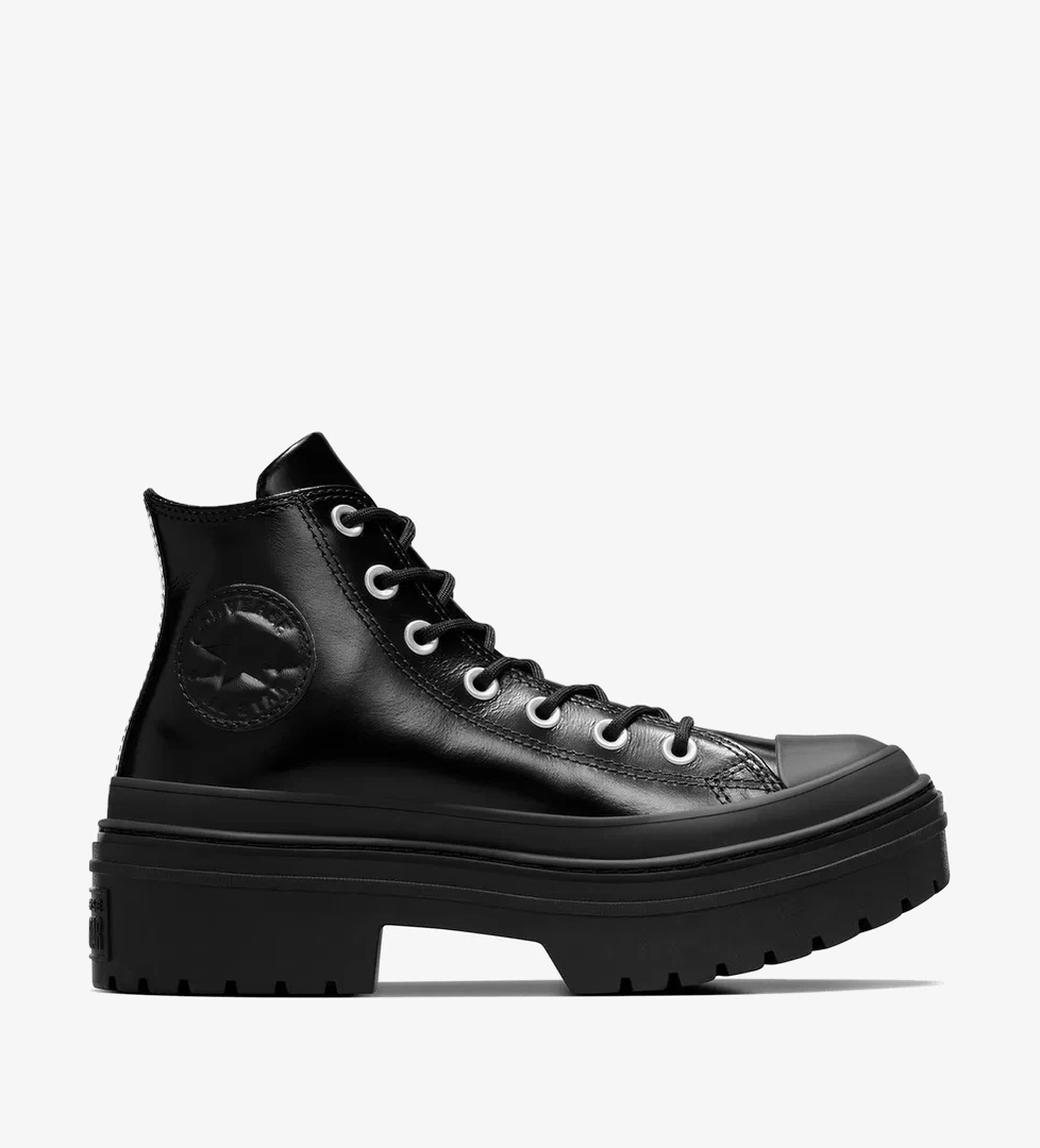 Converse Chuck Taylor All Star Lugged Heel Kadın Siyah Deri Platform Bot