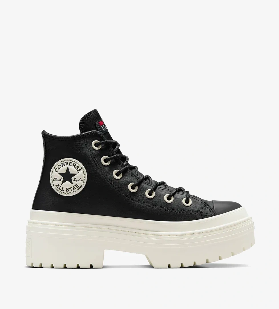 Converse Chuck Taylor All Star Lugged Heel Kadın Siyah Deri Platform Bot