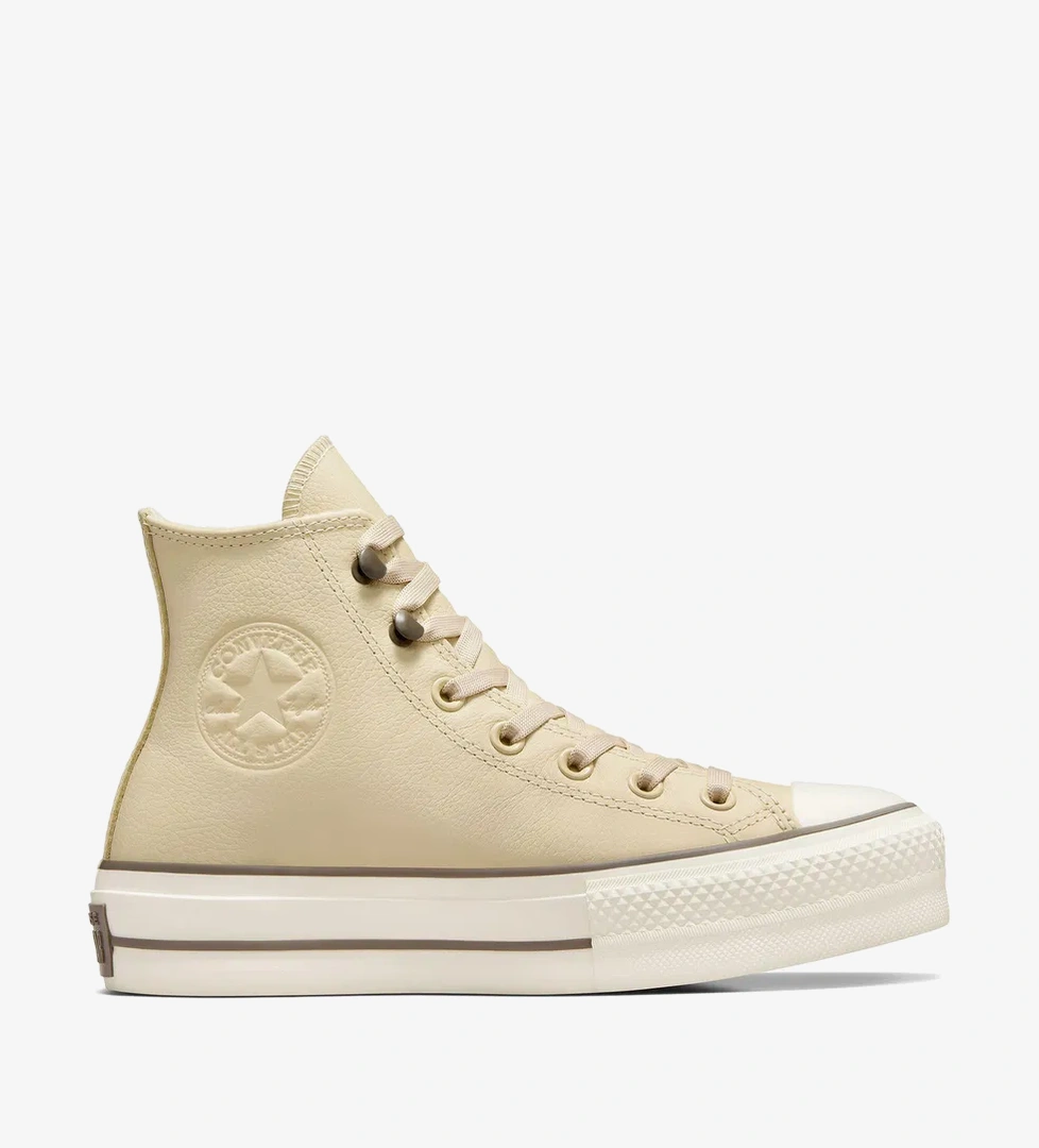 Converse Chuck Taylor All Star Lift Kadın Krem Deri Bot