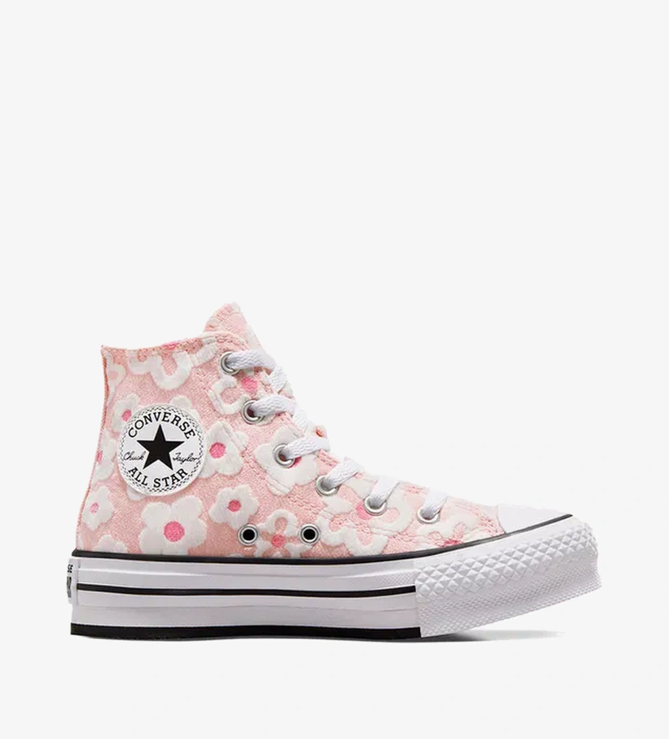 Converse Chuck Taylor All Star Lift Floral Embroidery Çocuk Pembe Platform Sneaker - Görsel 1
