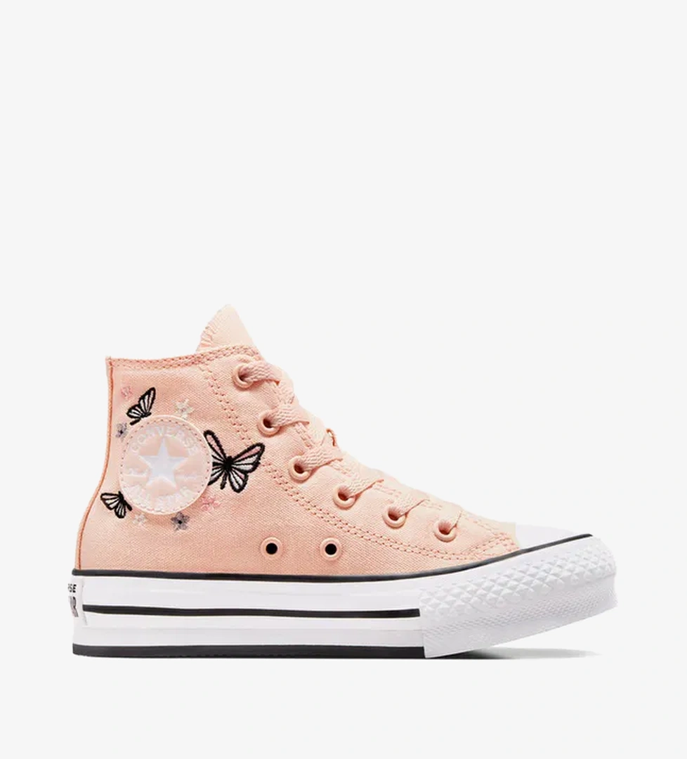 Converse Chuck Taylor All Star EVA Lift Butterflies Çocuk Pembe Platform Sneaker - Görsel 1