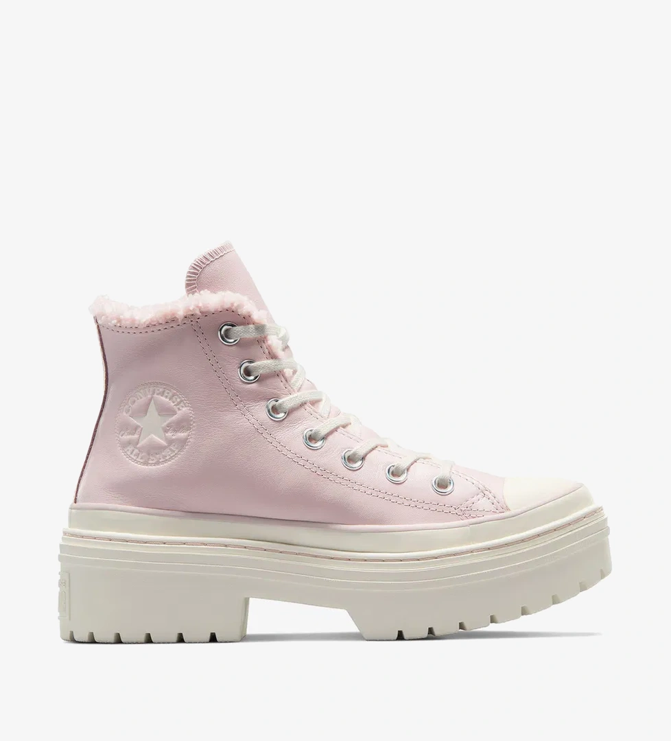 Converse Chuck Taylor All Star Lugged Heel Kadın Pembe Deri Platform Bot - Görsel 1