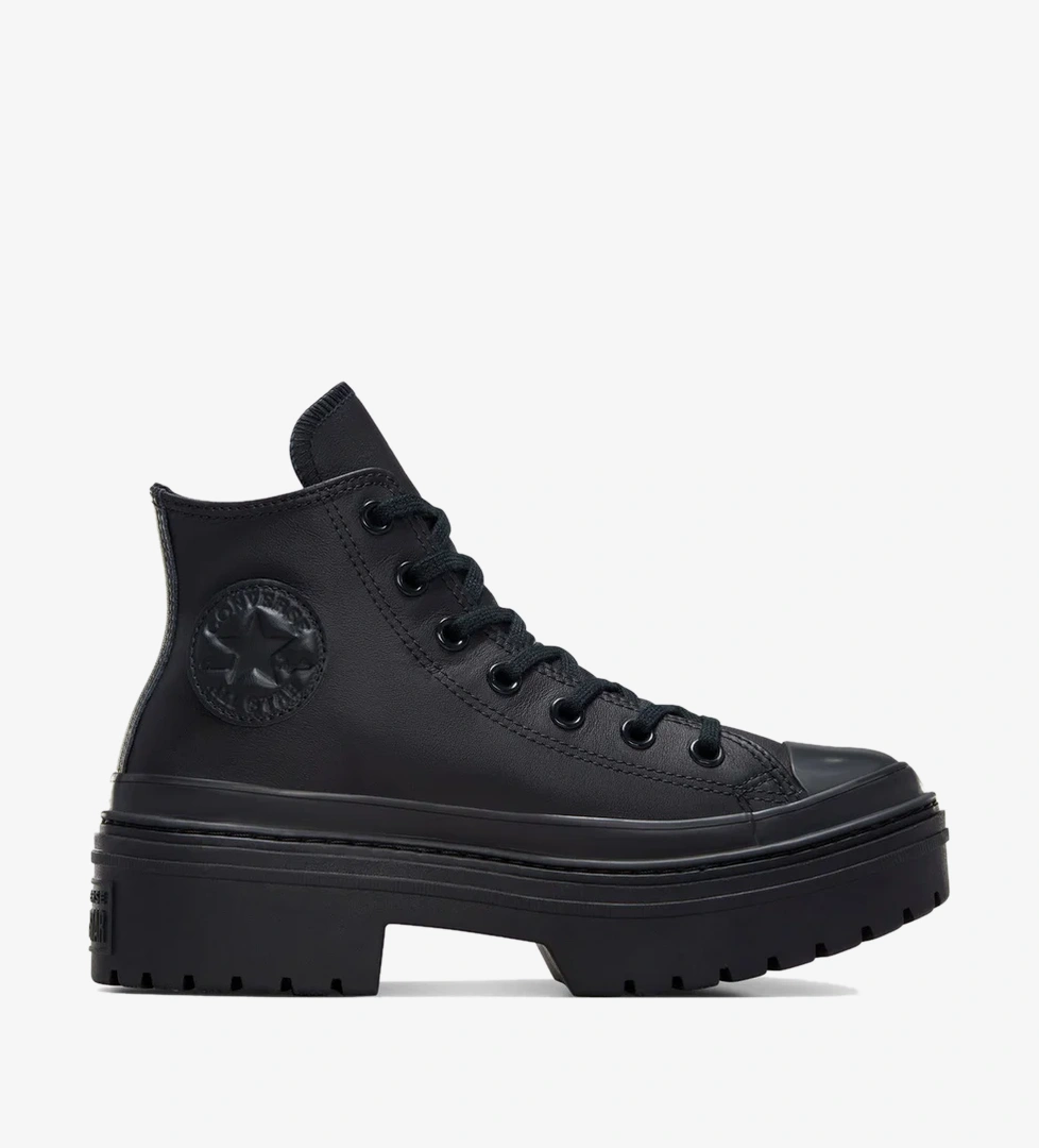 Converse Chuck Taylor All Star Lugged Heel Kadın Siyah Deri Platform Bot
