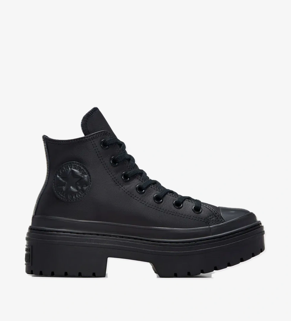 Converse Chuck Taylor All Star Lugged Heel Kadın Siyah Deri Platform Bot