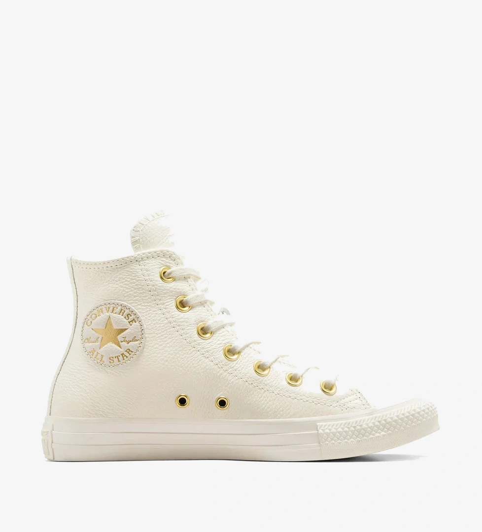 Converse Chuck Taylor All Star Kadın Krem Deri Sneaker - Görsel 1