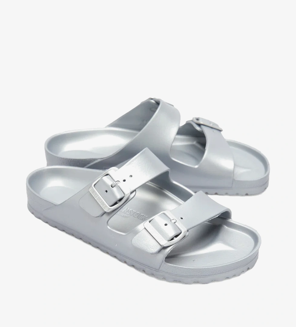 Birkenstock Arizona Eva Metallic Çift Bantlı Erkek Gri Plaj Terliği