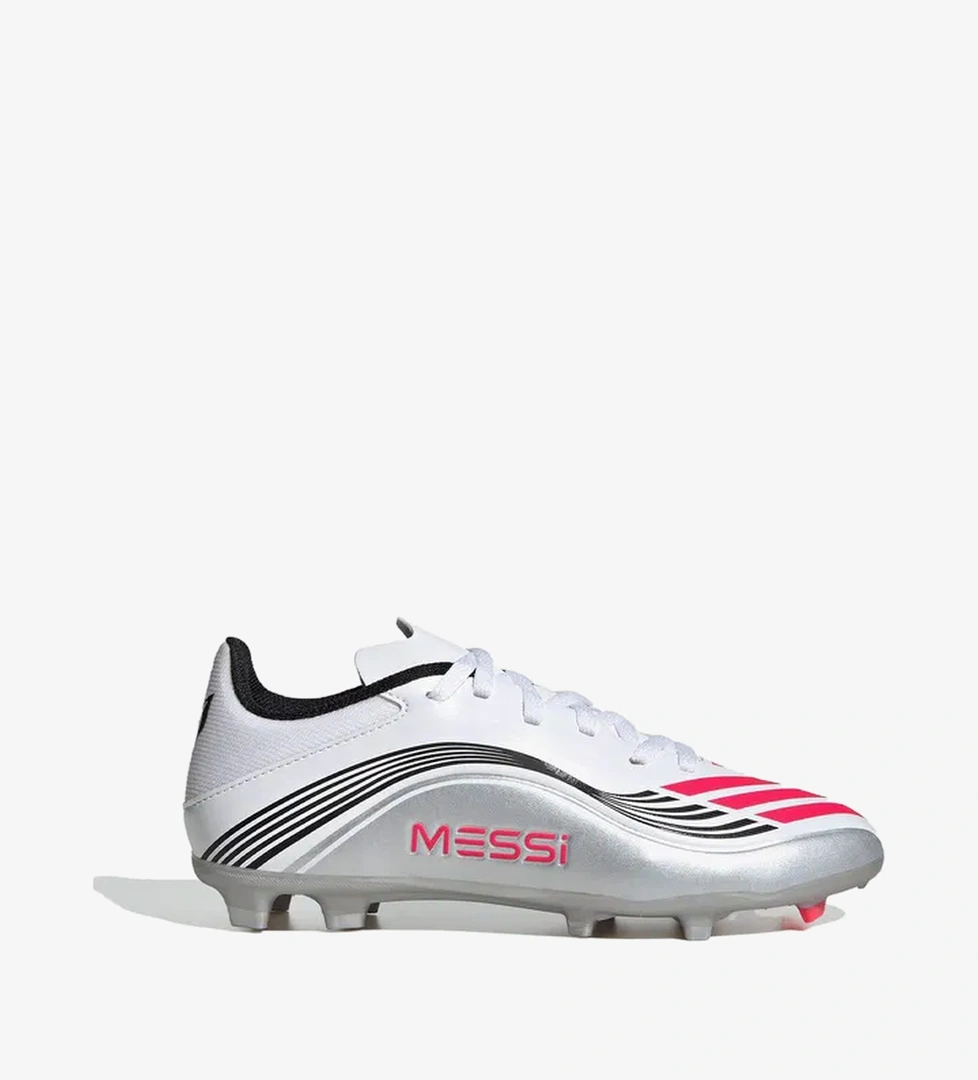 adidas F50 Messi League Firm-Multi Ground Çocuk Beyaz Çim Saha Kramponu