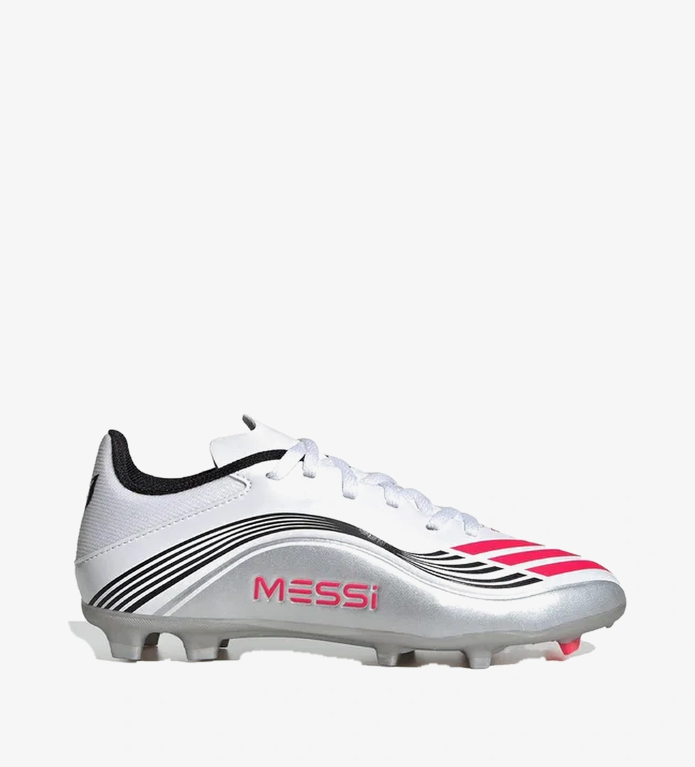 adidas F50 Messi League Firm-Multi Ground Çocuk Beyaz Çim Saha Kramponu
