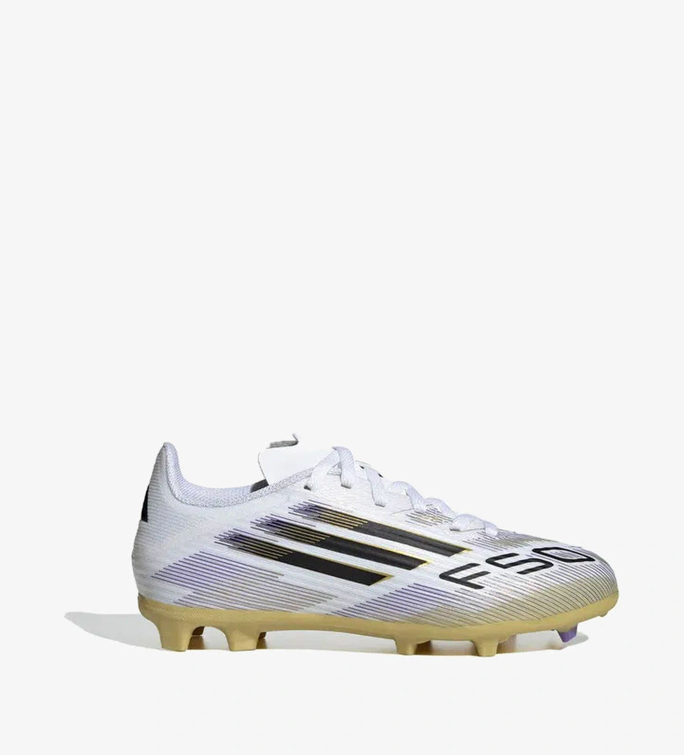 adidas F50 League Firm-Multi Ground Çocuk Beyaz Çim Saha Kramponu