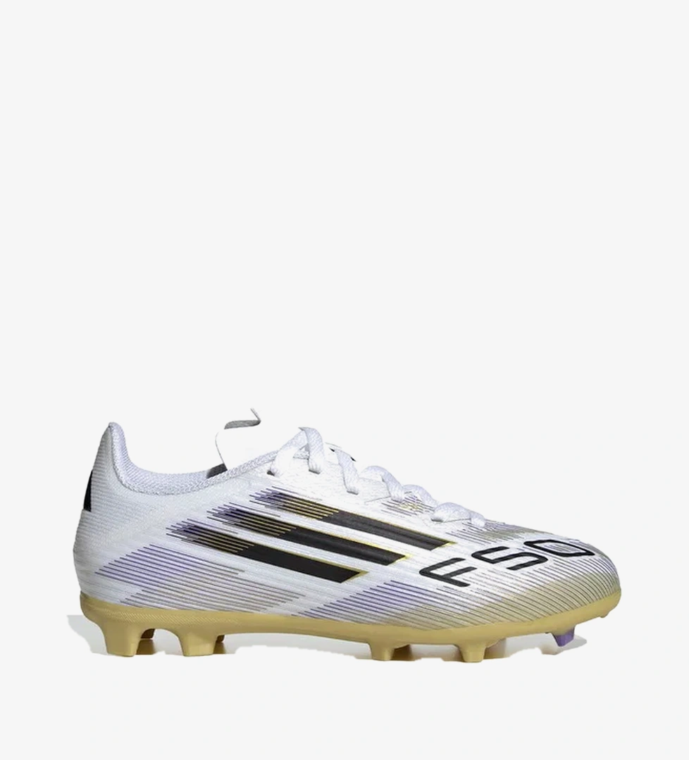 adidas F50 League Firm-Multi Ground Çocuk Beyaz Çim Saha Kramponu