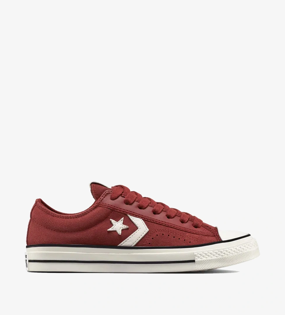 Converse Star Player 76 Suede Unisex Bordo Sneaker - Görsel 1