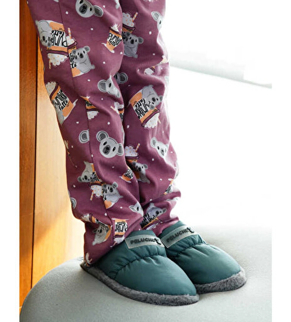 Peluche Ayakkabı Terlik Mold Gray Parachute Child Slipper - Görsel 1