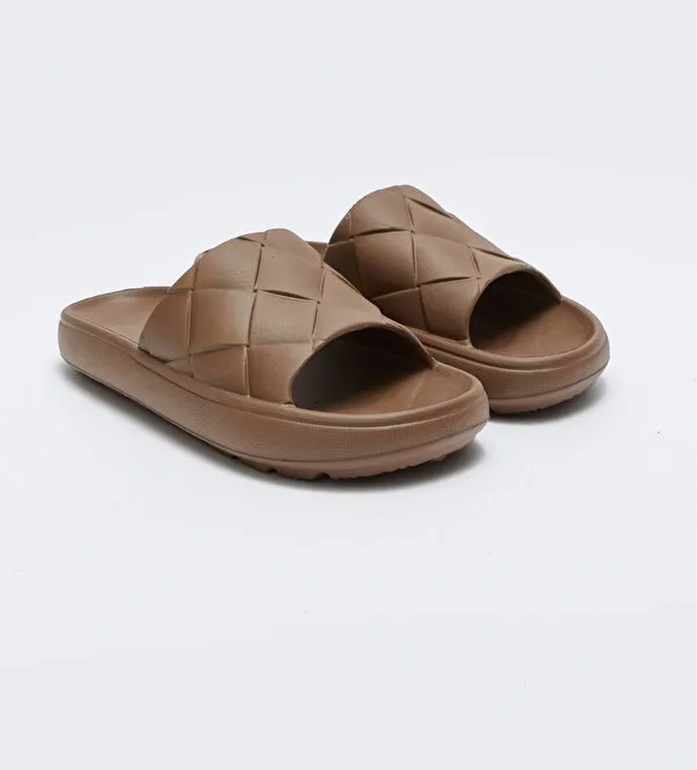 Kendinden Desenli Tek Bantlı Erkek Terlik - Görsel 1