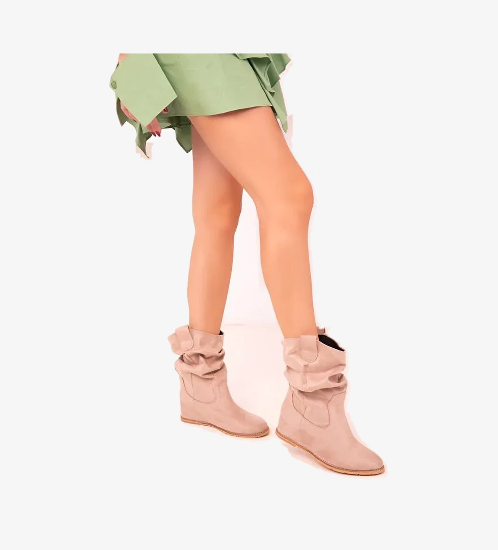 Süet Görünümlü Kadın Çizme - Görsel 1