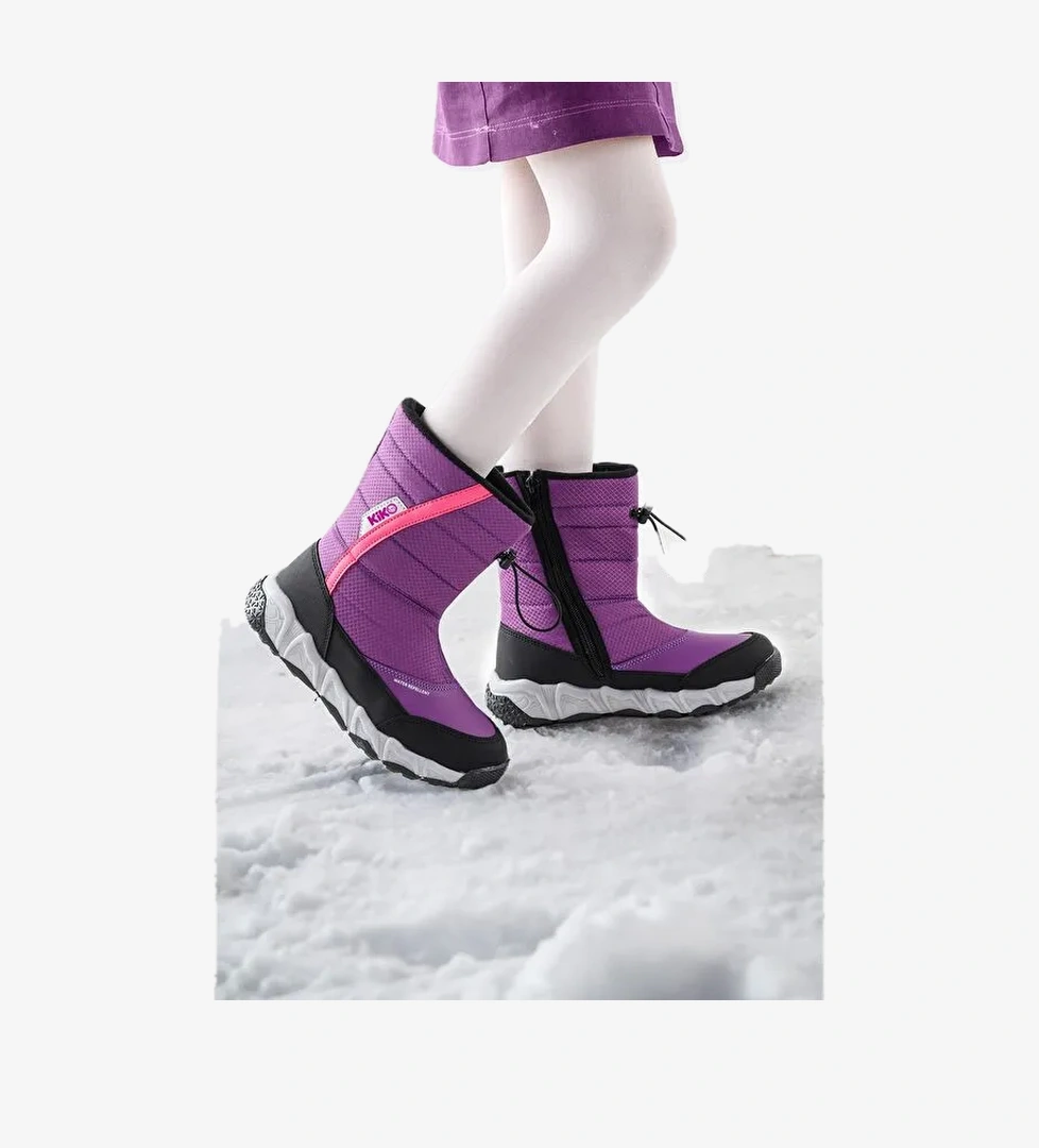 Molina Suya Dayanıklı Fermuarlı Kız/Erkek Çocuk Kar Bot Ayakkabı