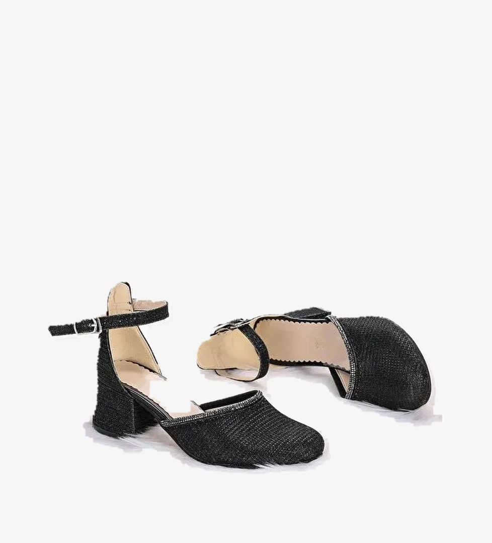 Ressa Çupra Taşlı Kız Çocuk 5 Cm Topuklu Sandalet Abiye Ayakkabı