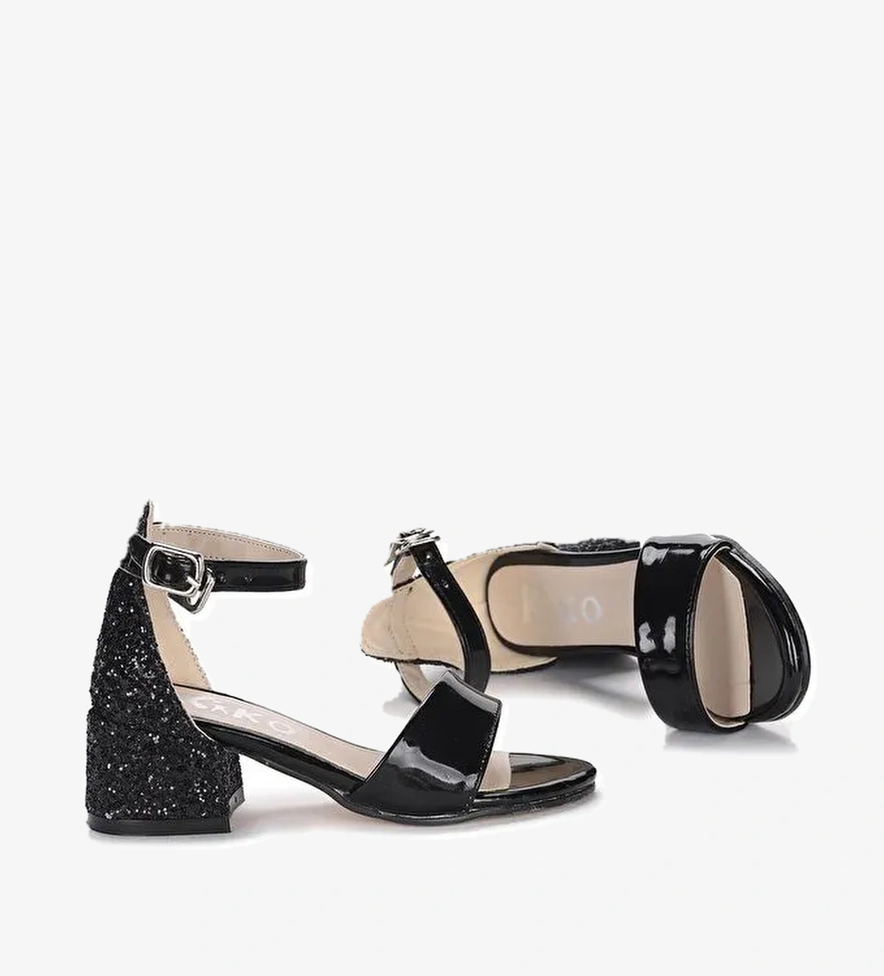 Sheila Ayna Çam Günlük Kız Çocuk 3 Cm Topuklu Sandalet Abiye Ayakkabı - Görsel 1