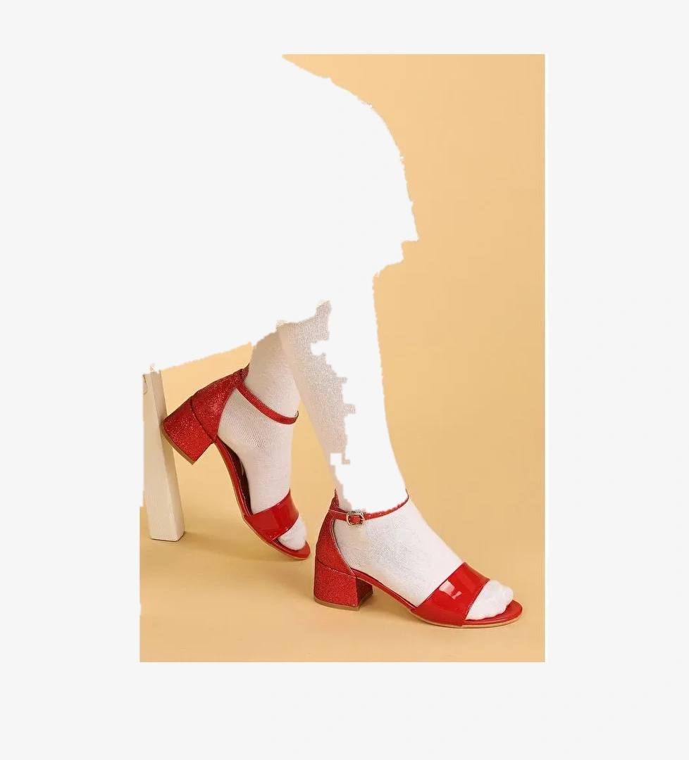 Sheila Ayna Kum Günlük Kız Çocuk 3 Cm Topuklu Sandalet Abiye Ayakkabı - Görsel 1