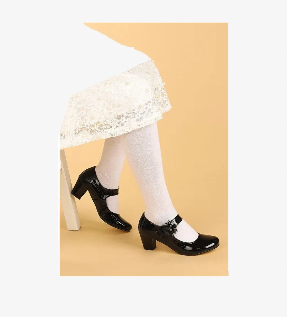 Angelina Rugan Günlük Kız Çocuk 4 Cm Topuklu Abiye Ayakkabı - Görsel 1