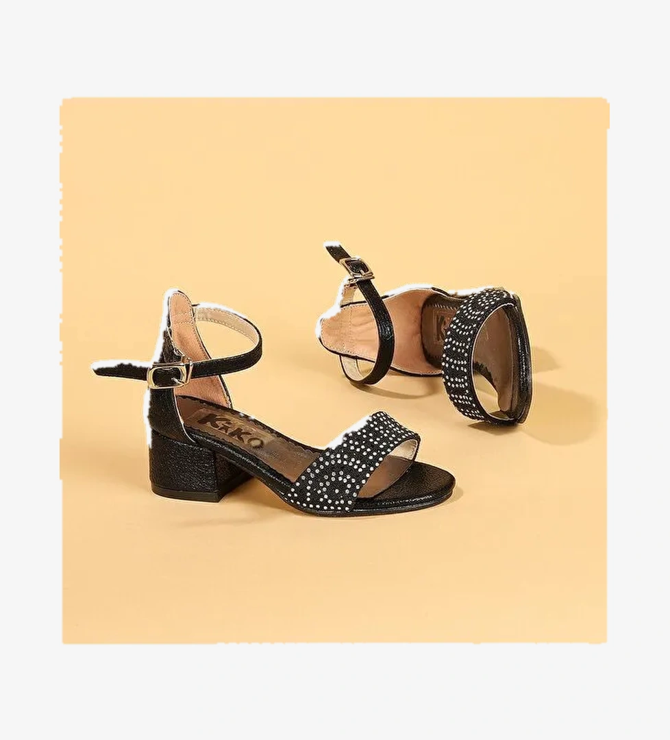 Heidi Çatlak Günlük Kız Çocuk 3 Cm Topuklu Sandalet Abiye Ayakkabı