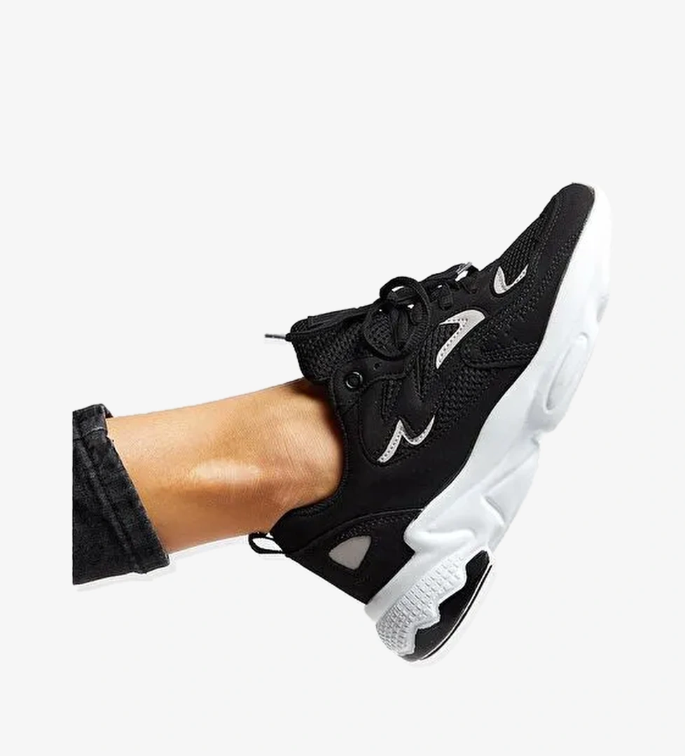 Unisex Siyah Beyaz Spor Ayakkabı Tb251 - Görsel 1