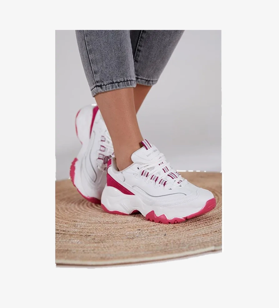 Tonny Black Kadın Beyaz Fuşya Spor Ayakkabı Tb7040 model görseli