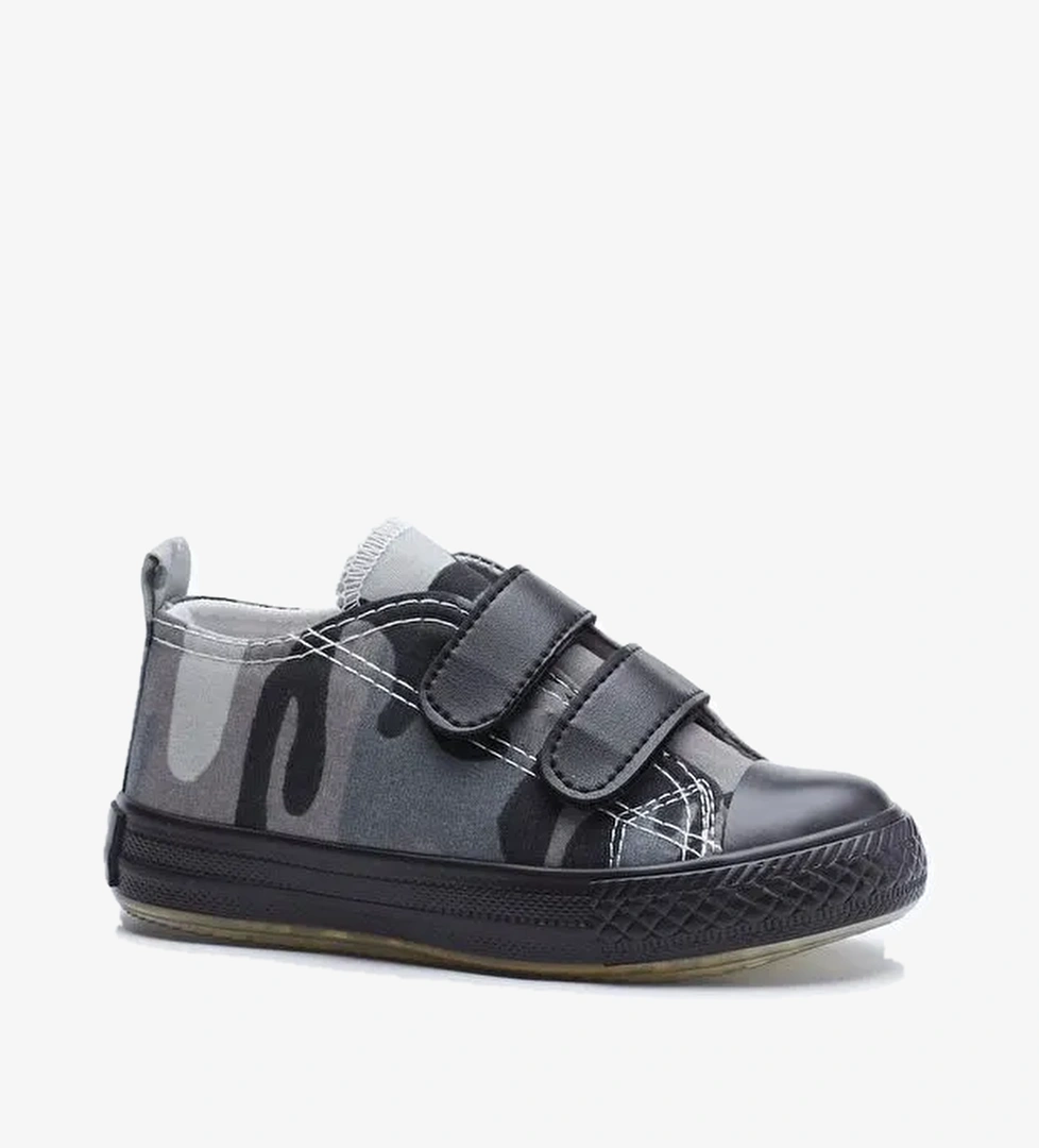 Çocuk Unisex Siyah Yeşil Spor Ayakkabı Işıklı Cırtlı Tb997 - Görsel 1