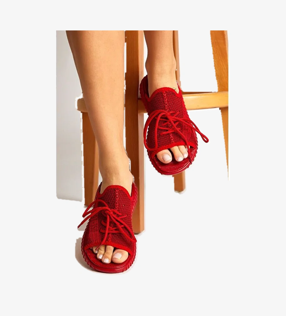 Tonny Black Unisex Kırmızı Triko Özel Üretim Terlik Tbtr model görseli