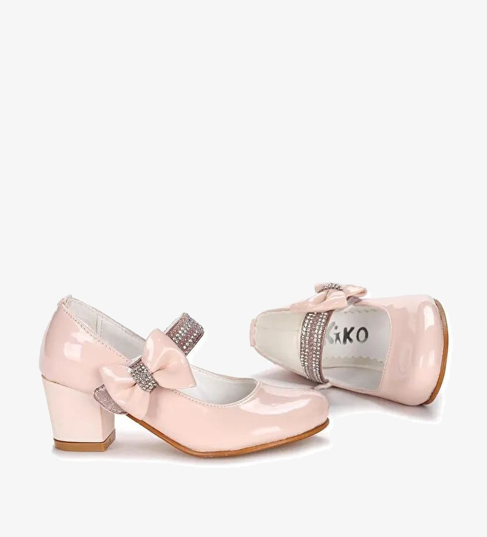 Cameli Rugan Günlük Kız Çocuk 4 Cm Topuklu Abiye Ayakkabı