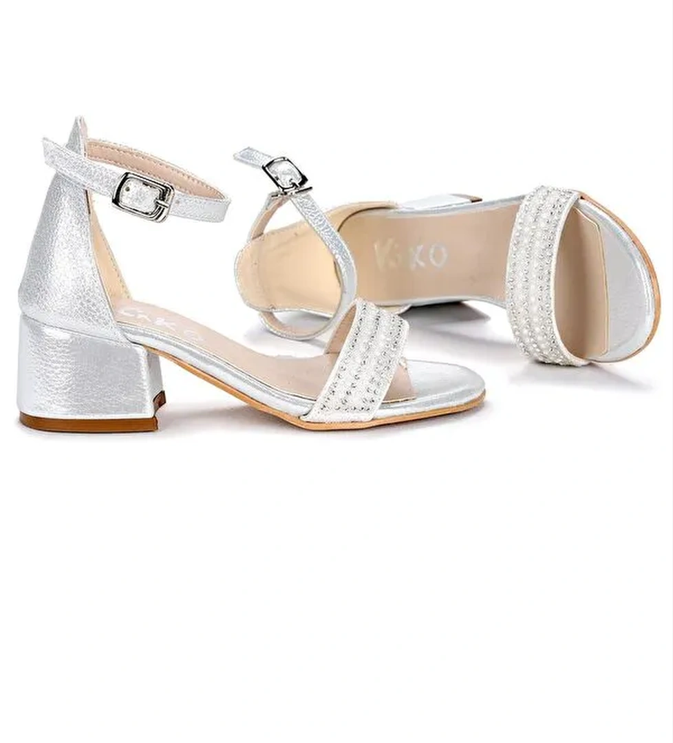 Elinor Vakko Günlük Kız Çocuk 3 Cm Topuklu Sandalet Abiye Ayakkabı - Görsel 1