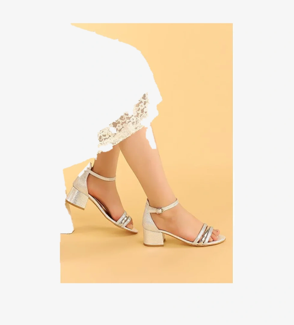 Helena Çatlak Günlük Kız Çocuk 3 Cm Topuklu Sandalet Abiye Ayakkabı