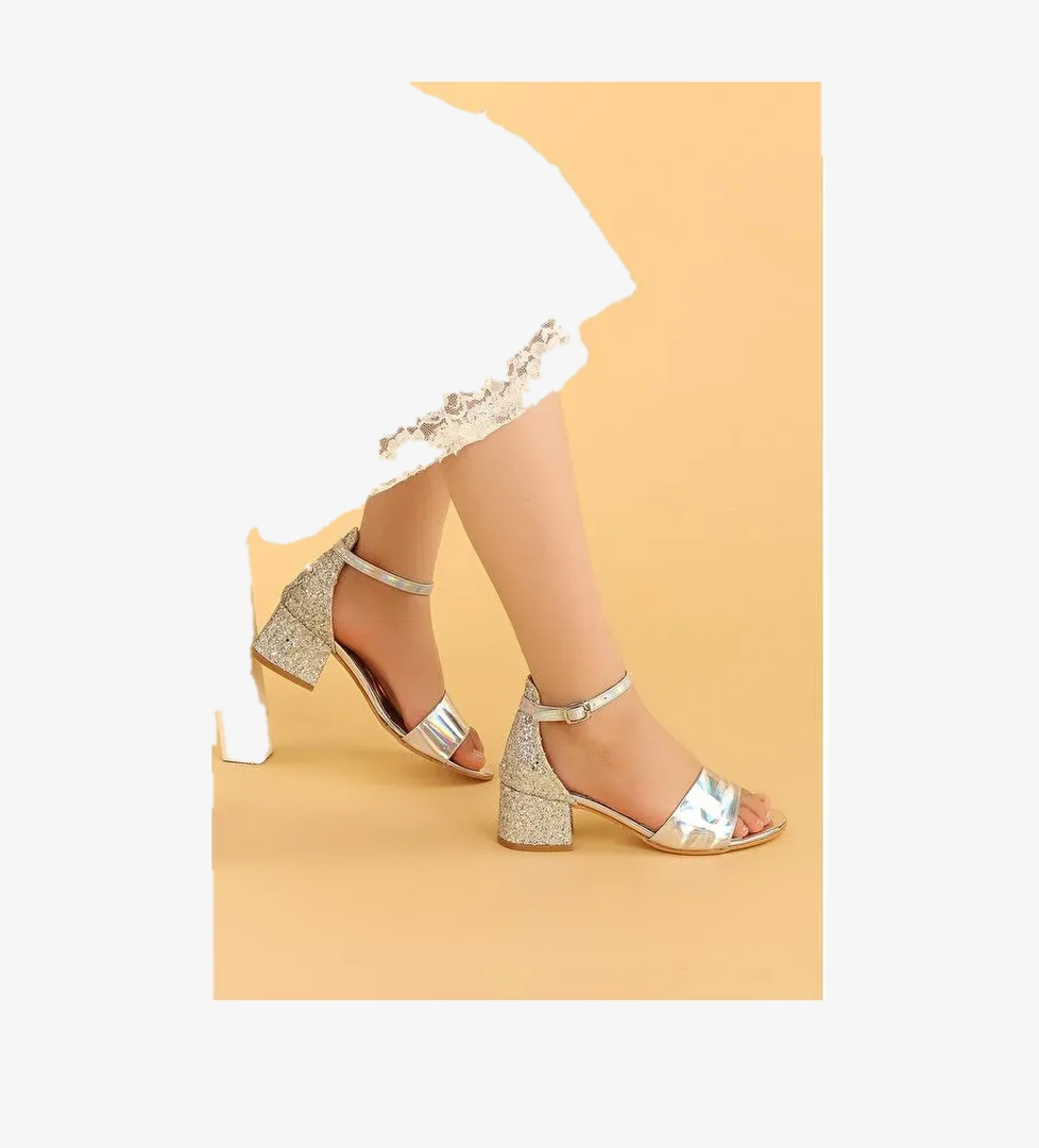 Sheila Ayna Çam Günlük Kız Çocuk 3 Cm Topuklu Sandalet Abiye Ayakkabı