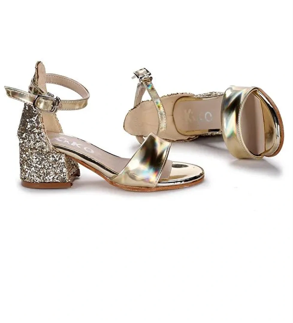 Sheila Ayna Çam Günlük Kız Çocuk 3 Cm Topuklu Sandalet Abiye Ayakkabı - Görsel 1