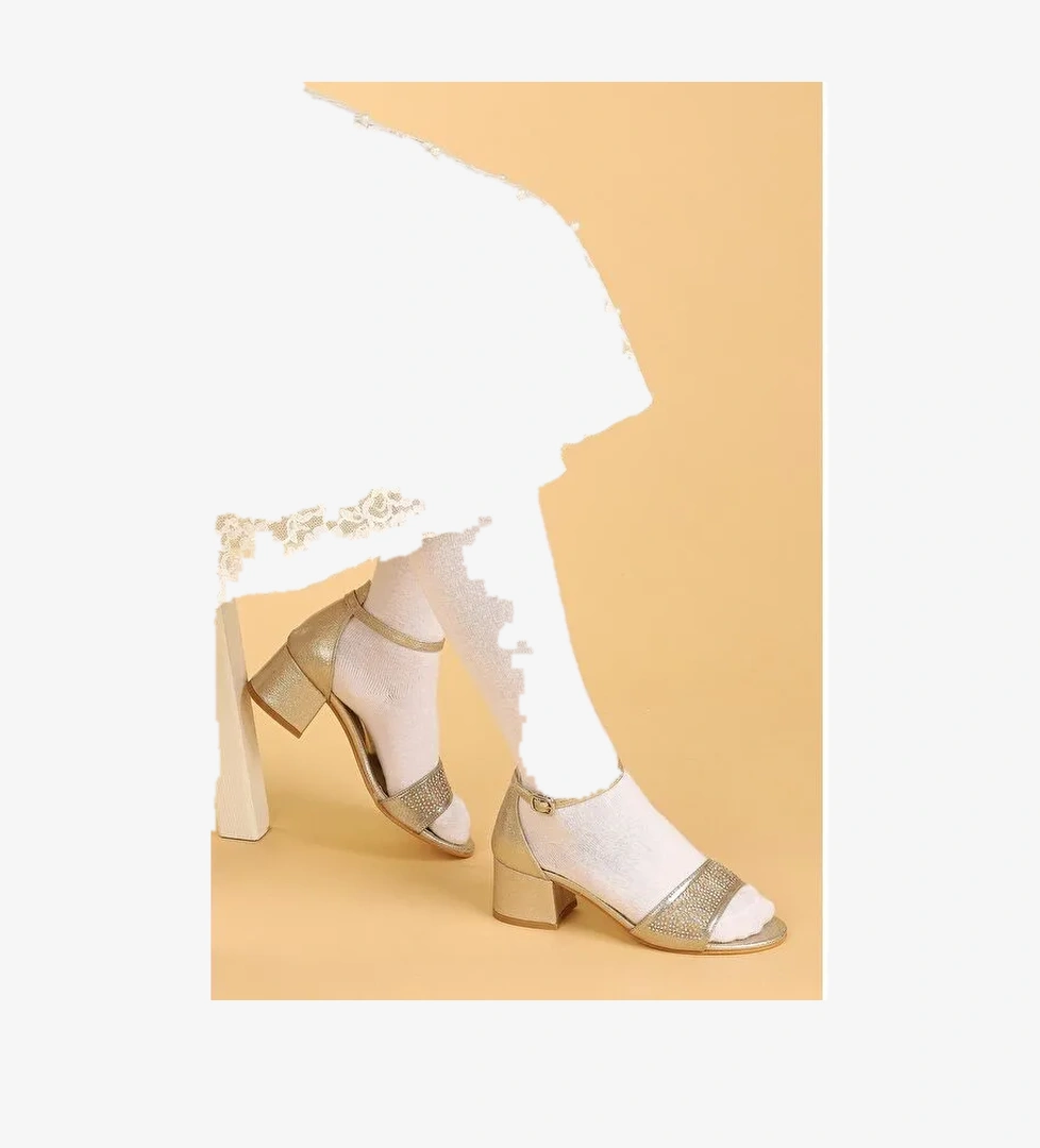 Heidi Çatlak Günlük Kız Çocuk 3 Cm Topuklu Sandalet Abiye Ayakkabı - Görsel 1