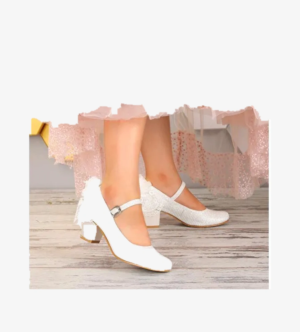 Cara Çupra Günlük Kız Çocuk 4 Cm Topuklu Abiye Ayakkabı