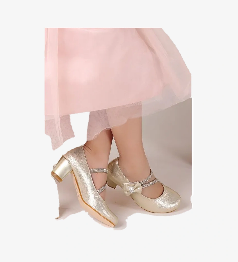 Aisha Vakko Günlük Kız Çocuk 4 Cm Topuklu Abiye Ayakkabı - Görsel 1