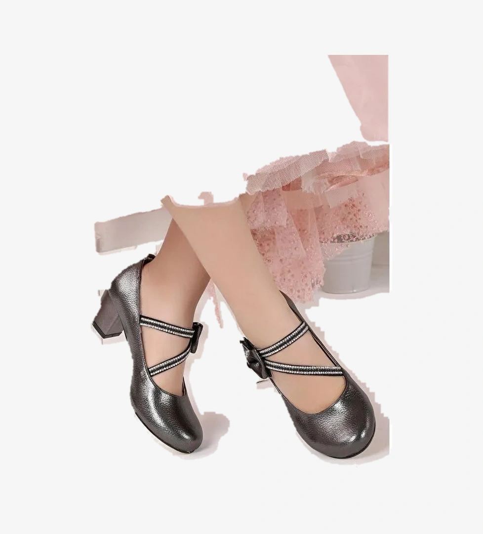 Aisha Vakko Günlük Kız Çocuk 4 Cm Topuklu Abiye Ayakkabı