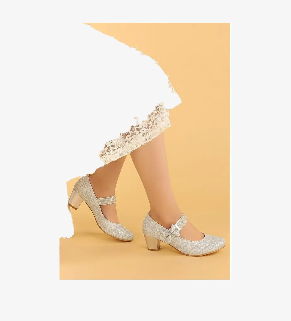 Cameli Çupra Günlük Kız Çocuk 4 Cm Topuklu Abiye Ayakkabı